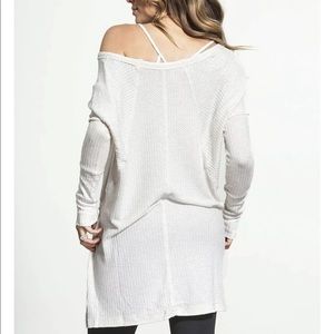 Free People | Womens Size M Beige Pullover Thermal Cardigan Sweater